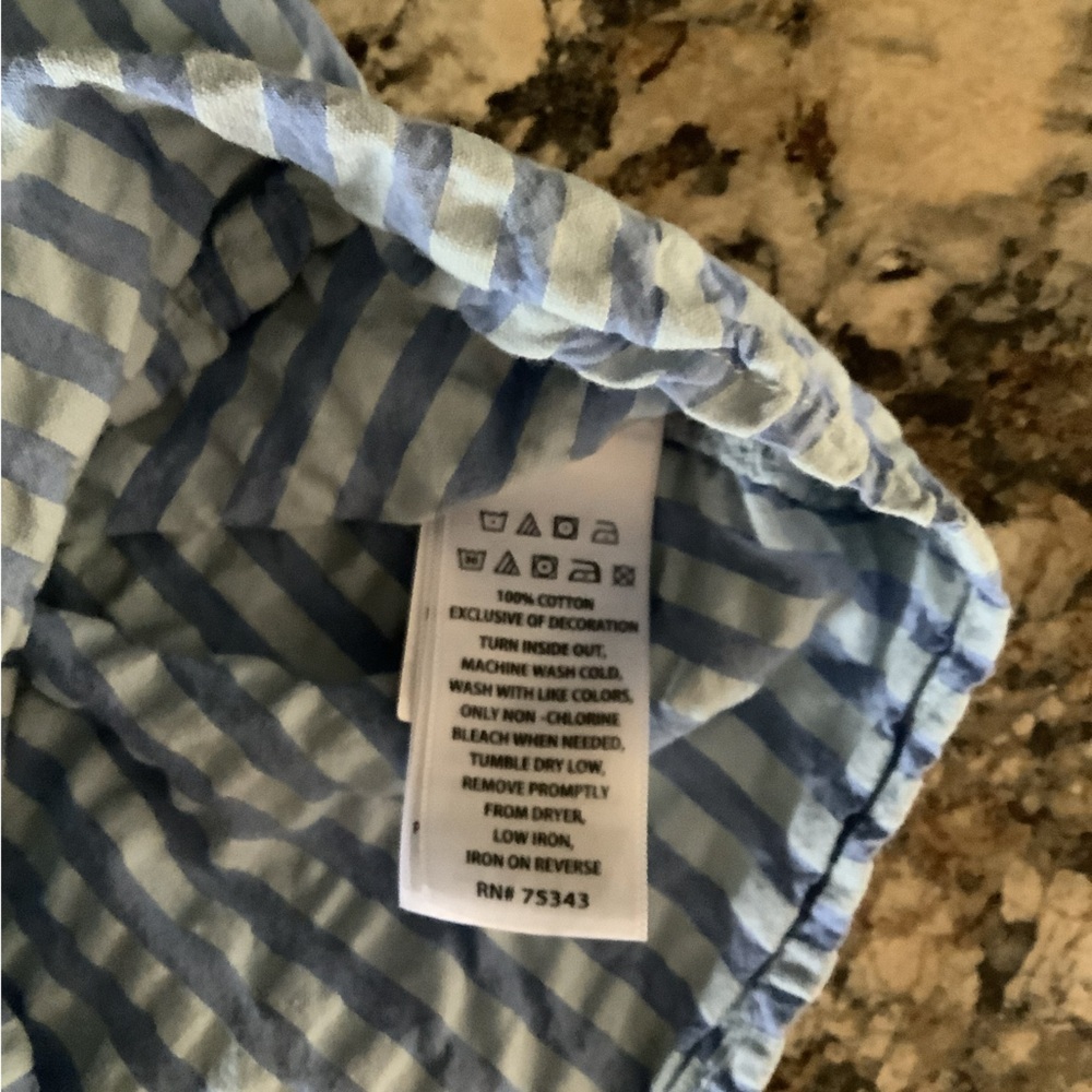 Tommy Bahama Kids Seersucker Hooded Shirt – Size 4T, Blue Striped - Picture 6 of 6